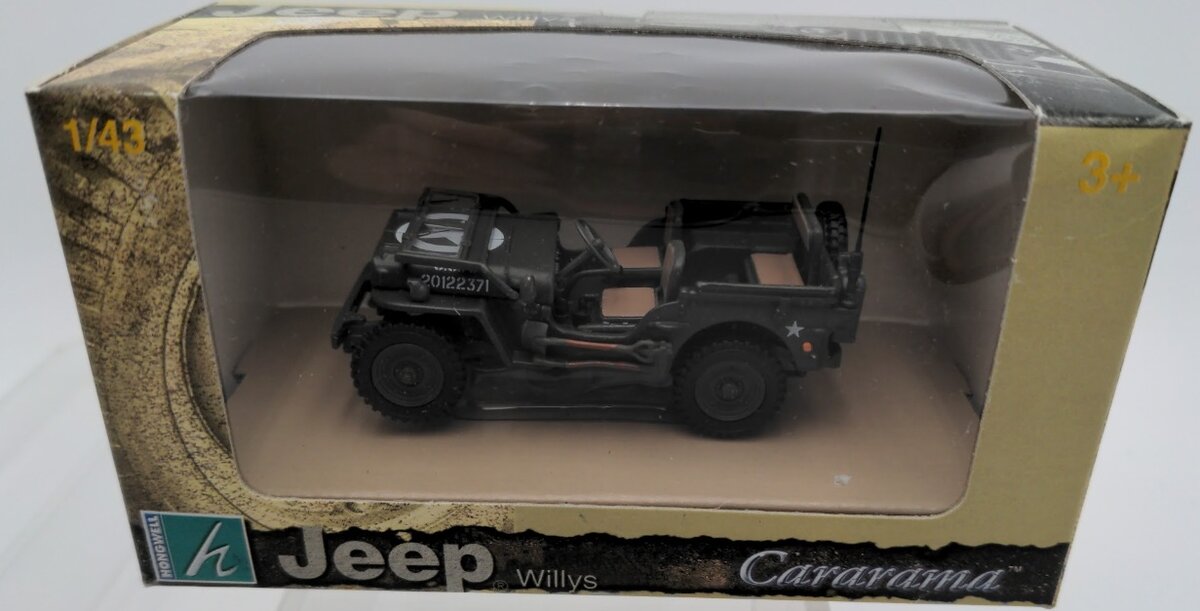 Hongwell 9500 HO Scale Cararama Jeep Willys U.S.A. Military Vehicle # 20122371
