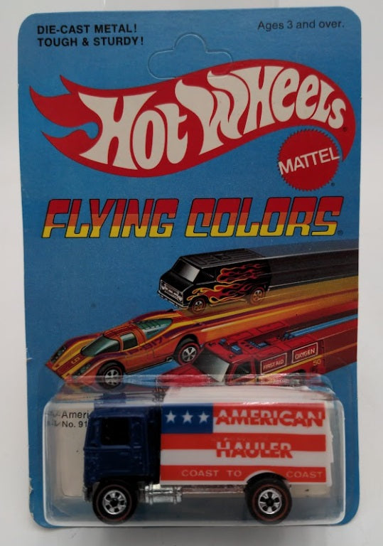 Mattel 9118 Hot Wheels Flying Colors American Hauler Redline on Card