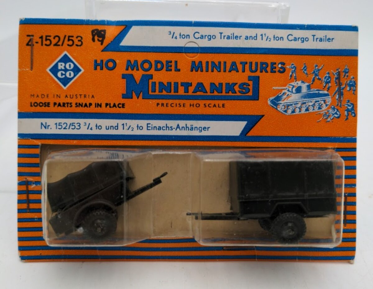 Roco Z-125/53 HO MiniTanks 3/4 Ton Cargo Trailer & 1-1/2 Ton Cargo Trailer