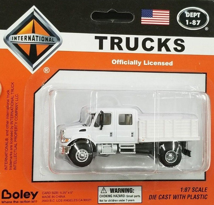 Boley 4575-77 HO Scale Dept 1-87 White International Crew Cab Stake Side Truck