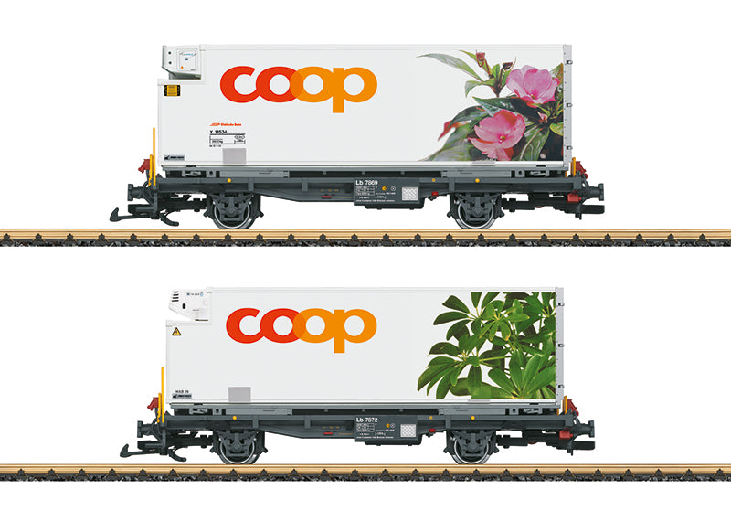 LGB 45885 G Coop RhB Container Car (Set of 2)