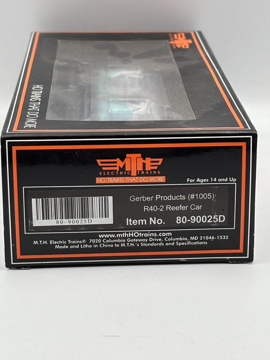 MTH 80-90025D HO Scale Gerber Products R40-2 Woodside Reefer Car G.S.V.X #1005