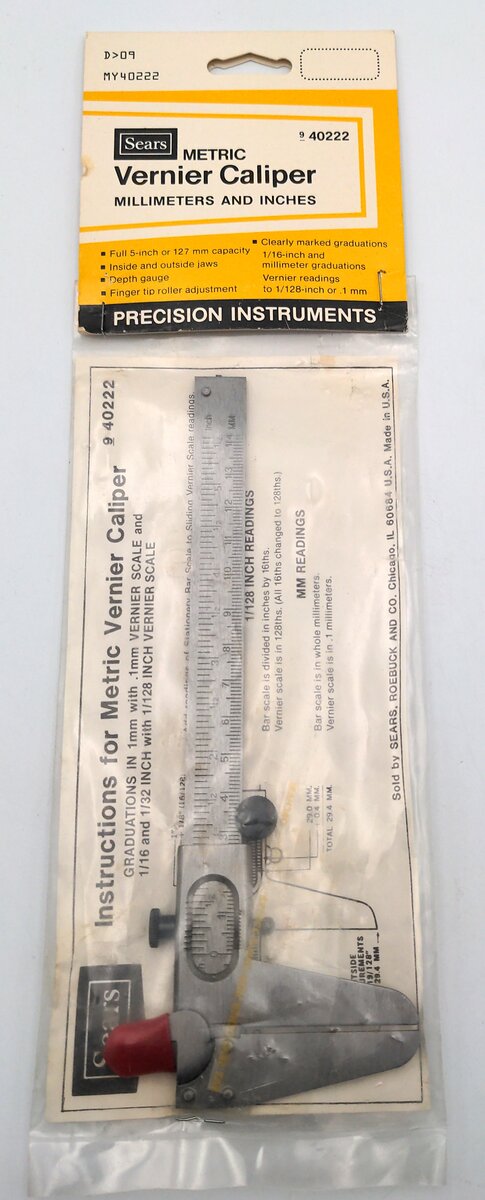 Sears 9-40222 Vintage Metric Vernier Caliper