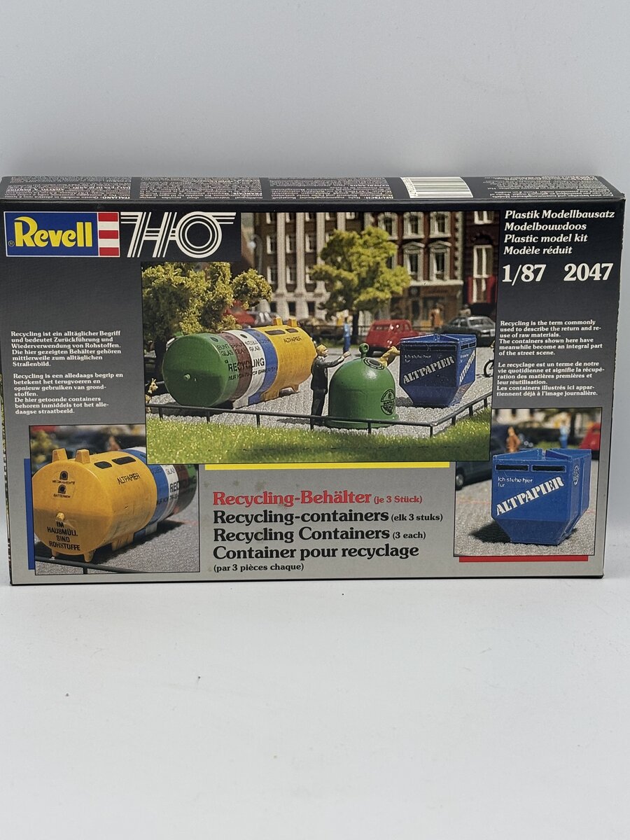 Revell 2047 HO 1/87 Recycling-Behltear, 3 Recycling Containers