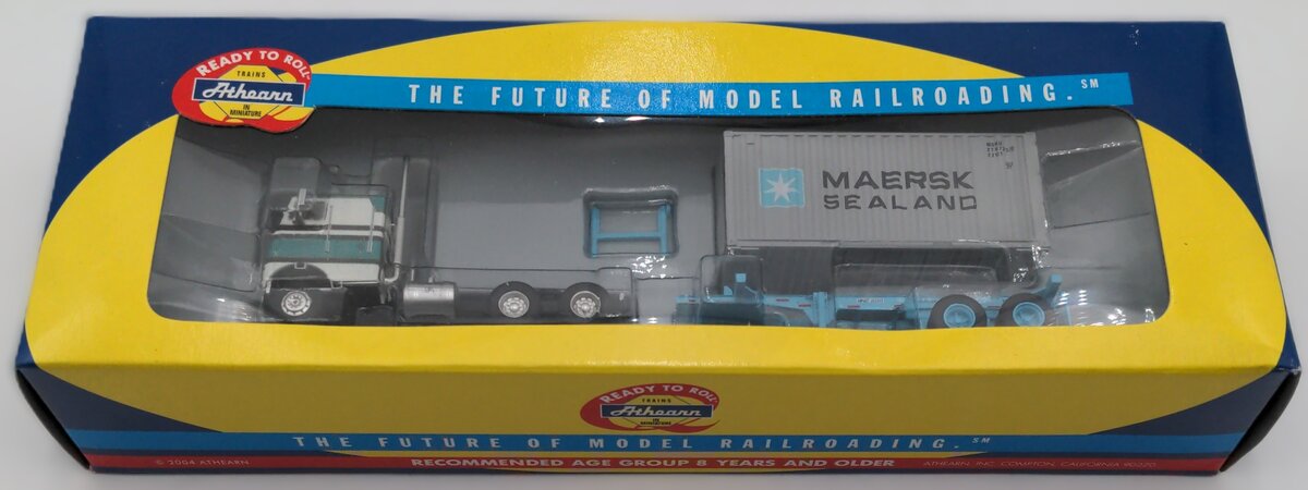 Athearn 92123 HO Scale Maersk Sealand 20' Chassis Container & Tractor # 1
