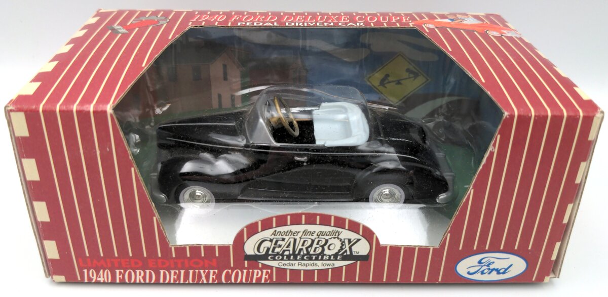 Gearbox 69254 1940 Ford Deluxe Coupe Pedal Driven Car Diecast Model (Black)