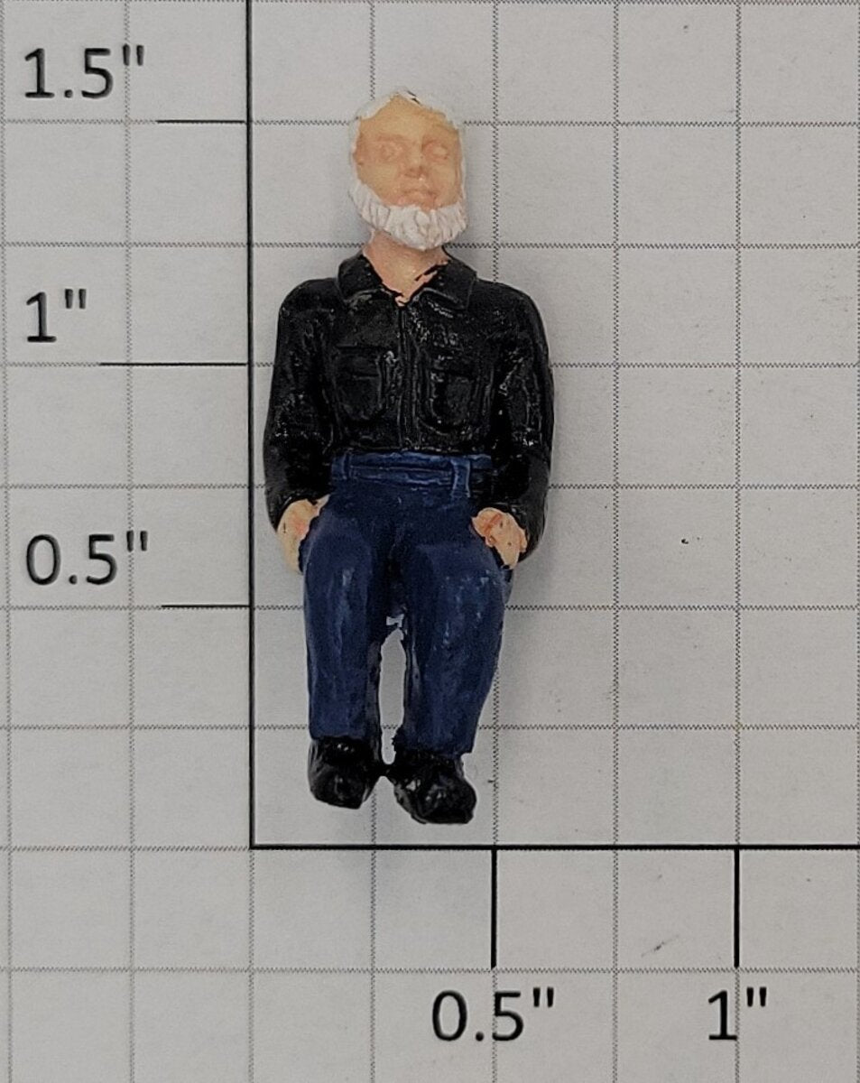 Acme 0811-21 O Gauge Painted Sitting Passenger Figure with Beard