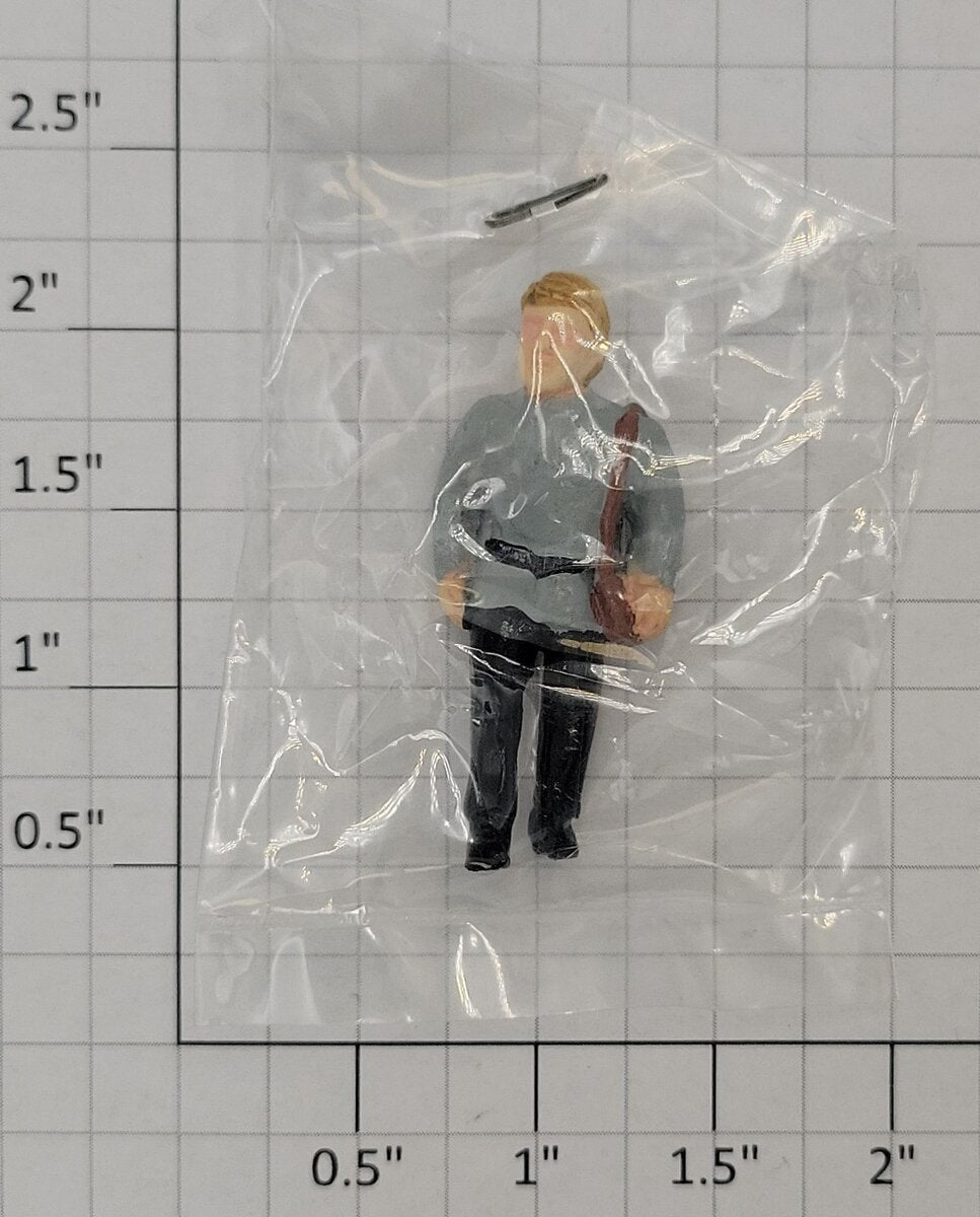Acme 0902-21 O Gauge Standing Male Traveling Figure with Brown Shoulder Bag
