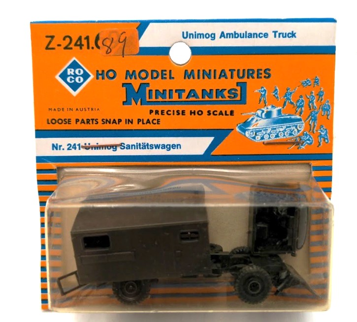 Roco Z-241 HO Scale Minitanks Modern German Unimog Ambulance Truck Plastic