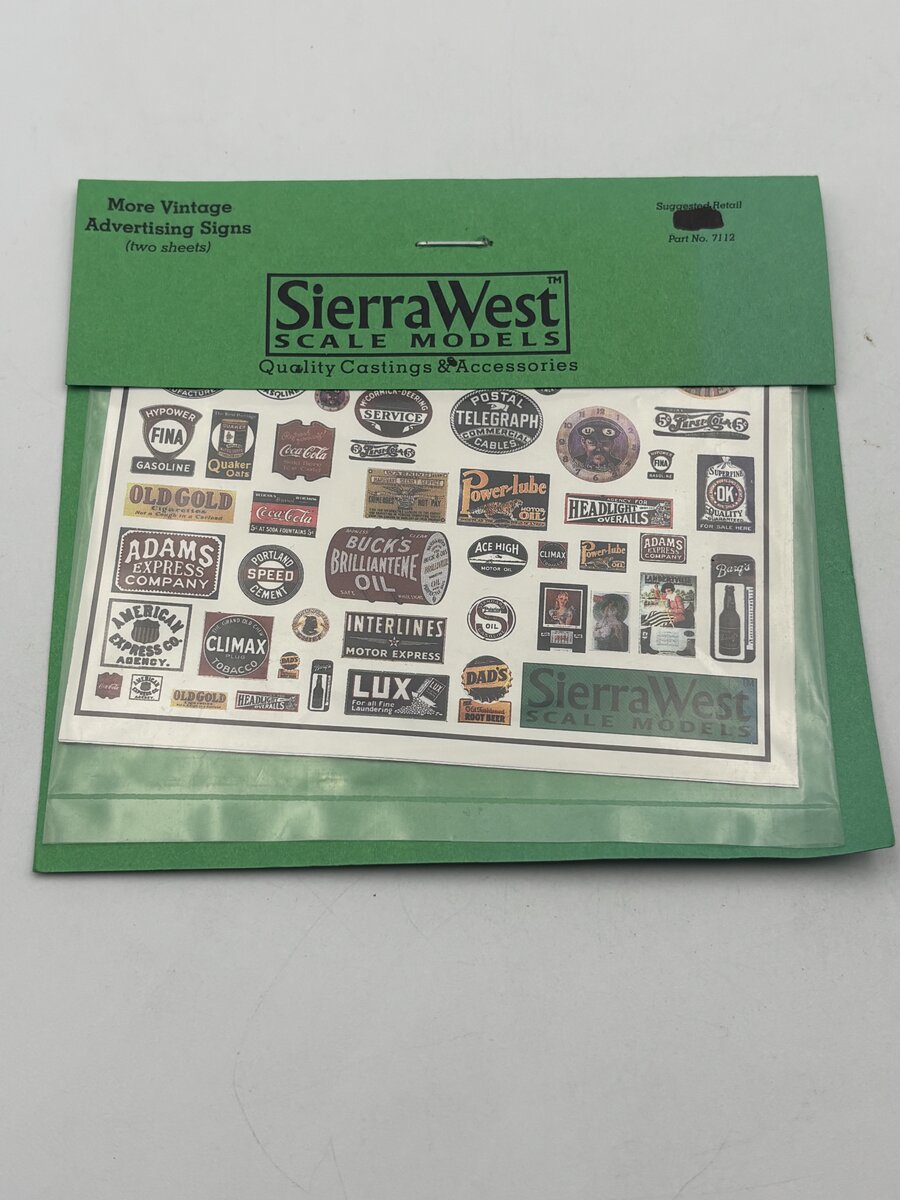Sierra West 7112 HO Scale More Vintage Advertising Signs (Two Sheets)