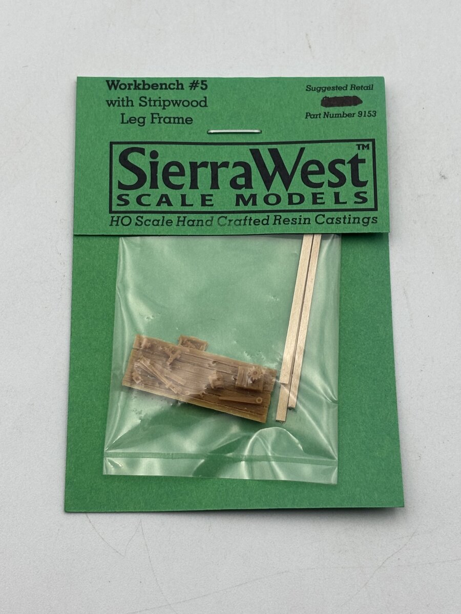 Sierra West 9153 HO Scale Workbench #5 With Strip wood Leg Frame