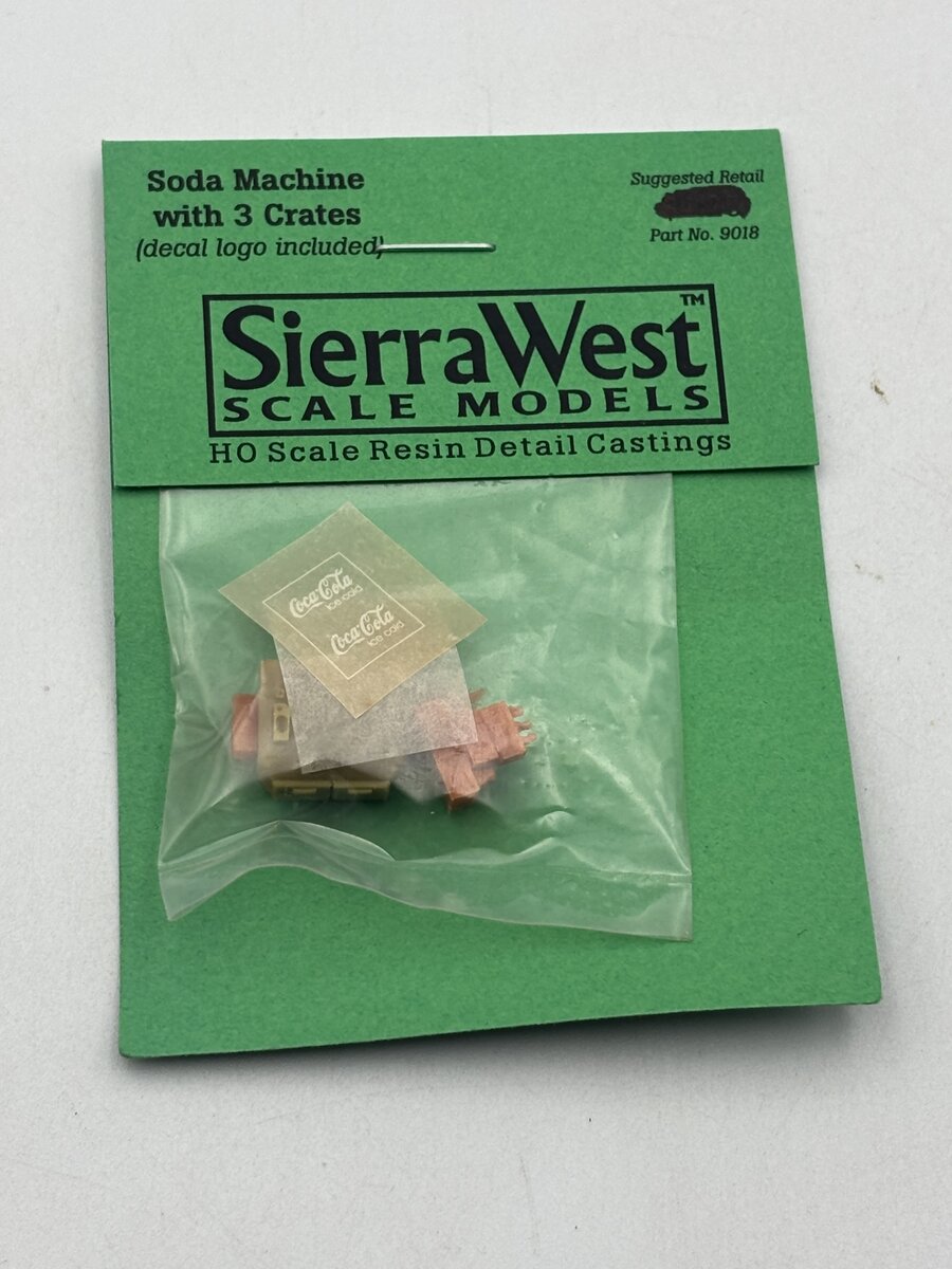 Sierra West 9018 HO Scale Old Time Soda Machine With Decals And Crates