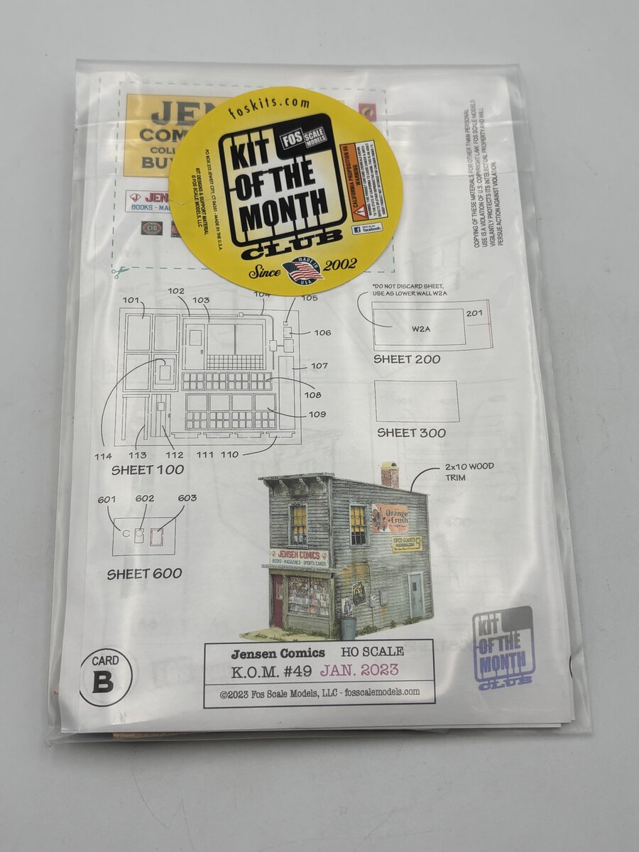 FOS Scale Limited 49 HO Scale Jensen Comics Build Kit