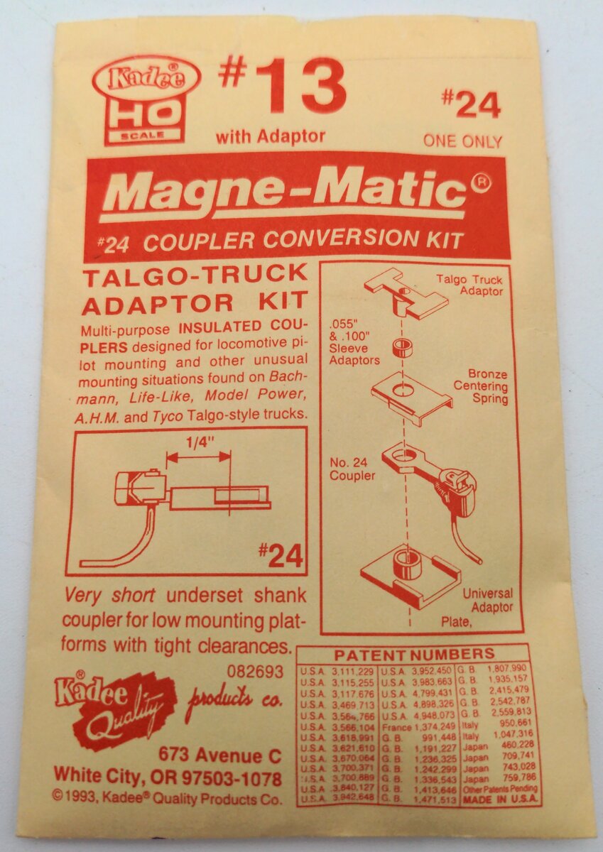 Kadee 13 Magne-Matic #24 Coupler Conversion Kit