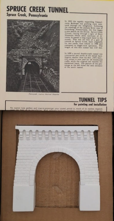 Alexander Scale CS-112 HO Scale White Single Track Portal Spruce Creek Tunnel
