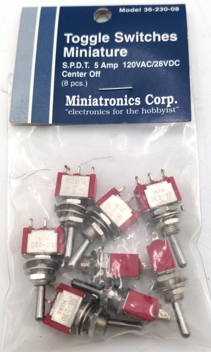 Miniatronics 36-230-08 Toggle Switches5 amp 120vac (8Pack)