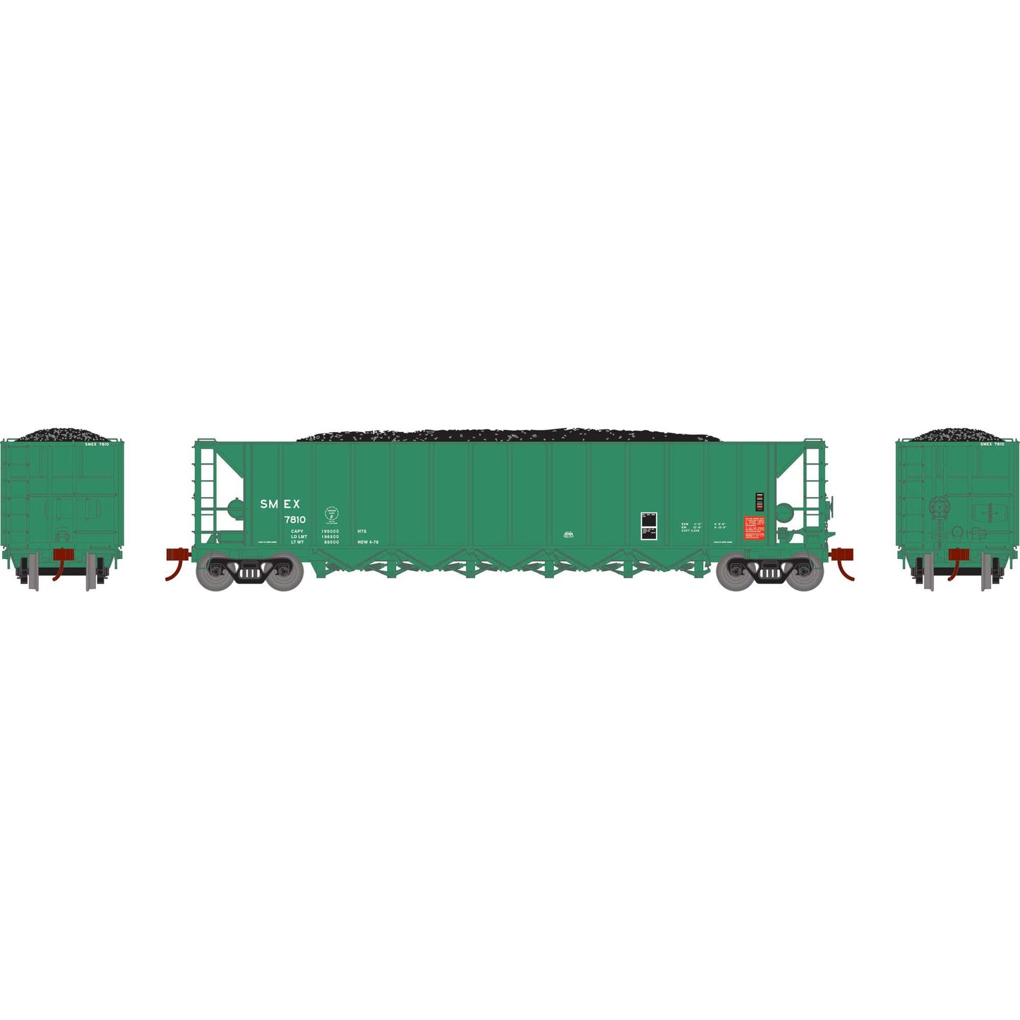 Athearn ATH-1126 HO SMEX Ortner 5-Bay Rapid Discharge Hopper #7810