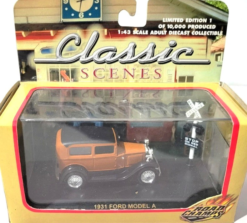 Road Champs 48200 1:43 Classic Scenes Brown/Black '31 Ford Model A W/Stop Signal