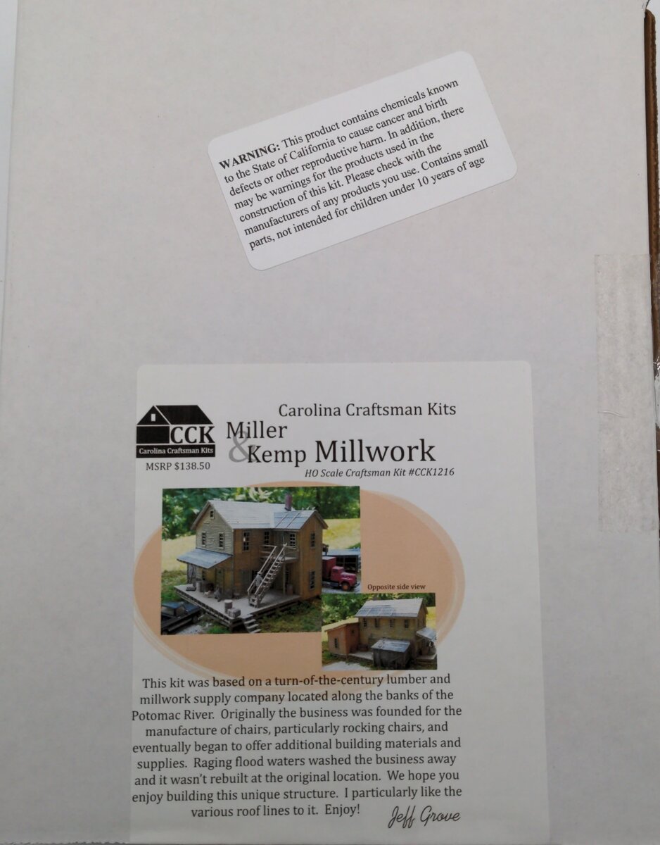 Carolina Craftsman CCK1216 HO Miller Kemp Millwork Building Kit