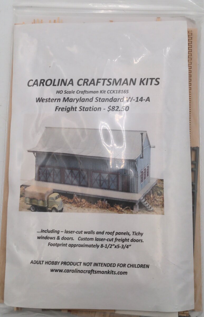 Carolina Craftsman CCK18165 HO Western Maryland Standard Freight Station Kit