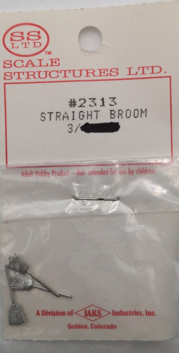 Scale Structures 2313 HO Straight Broom (Pack of 3)