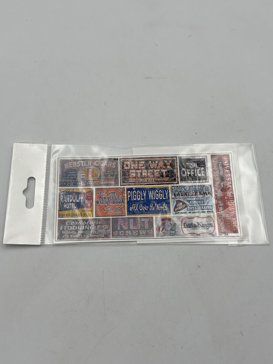 Scenery Sheets 12A HO Weathered Business Sign Decals