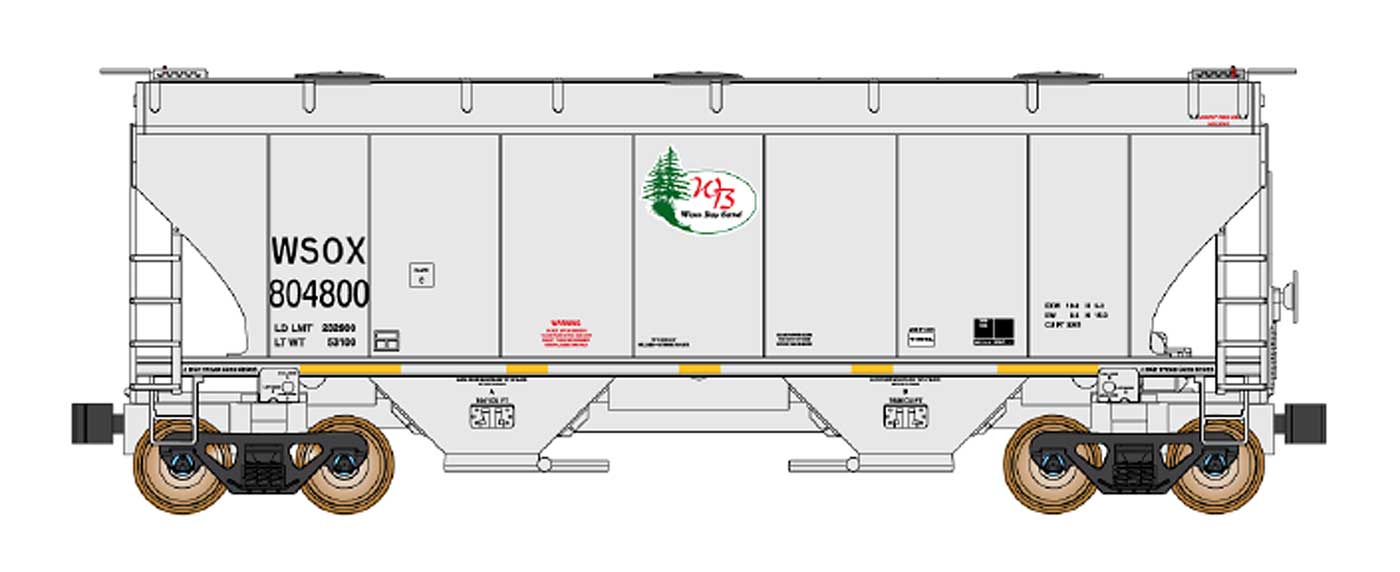 InterMountain 669010 N First Union Rail Trinity 3281 2-Bay Covered Hopper WSOX