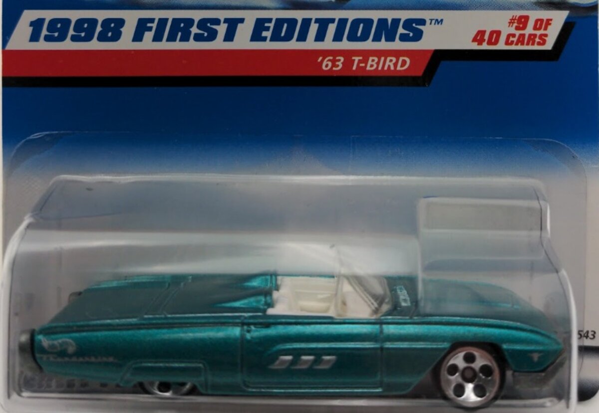 Mattel 18543 1:64 1998 First Edition Metallic Green '63 T-Bird Convertible