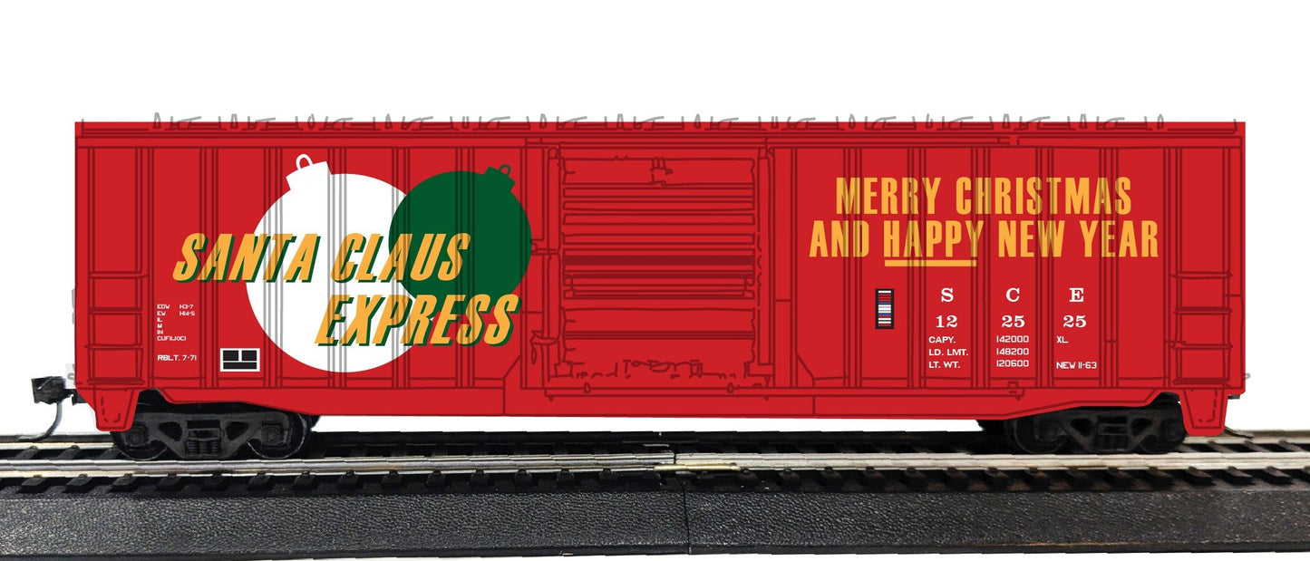 Value Trains USA 10108 HO Santa Claus Express Scheme 50’6” ACF Boxcar #122525