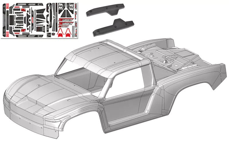 Corally 00180-1252 Shiroi Clear Cut Polycarbonate Body with Decals