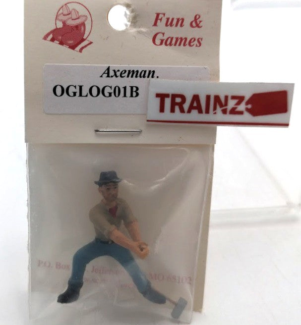 Scale Figures OGLOG01B O Scale Fun & Games "Axeman" Lumber Jack w/Tool Figure