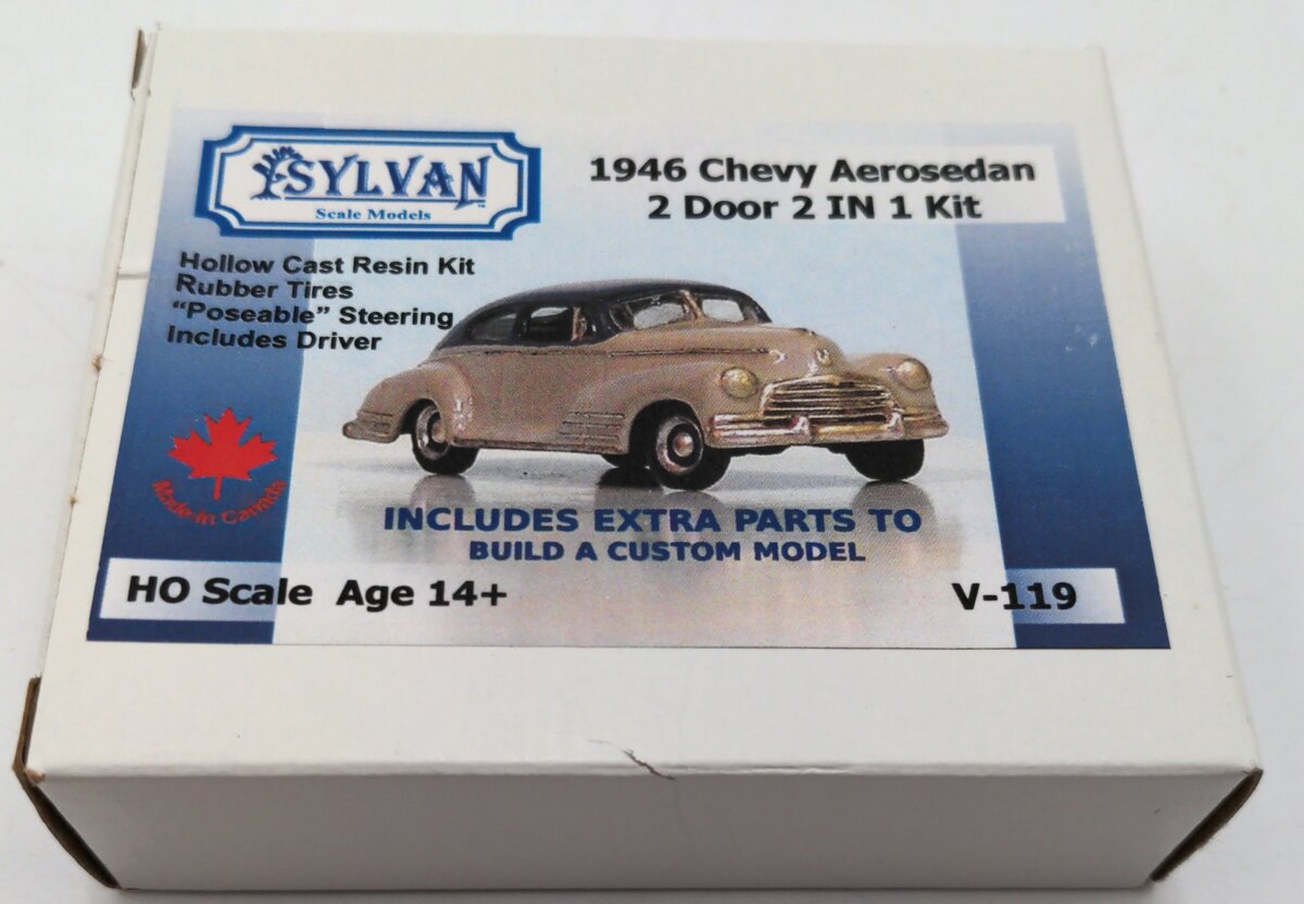 Sylvan Scale Models V-119 HO 1946 Chevy Aerosedan 2 Door 2 In 1 Kit