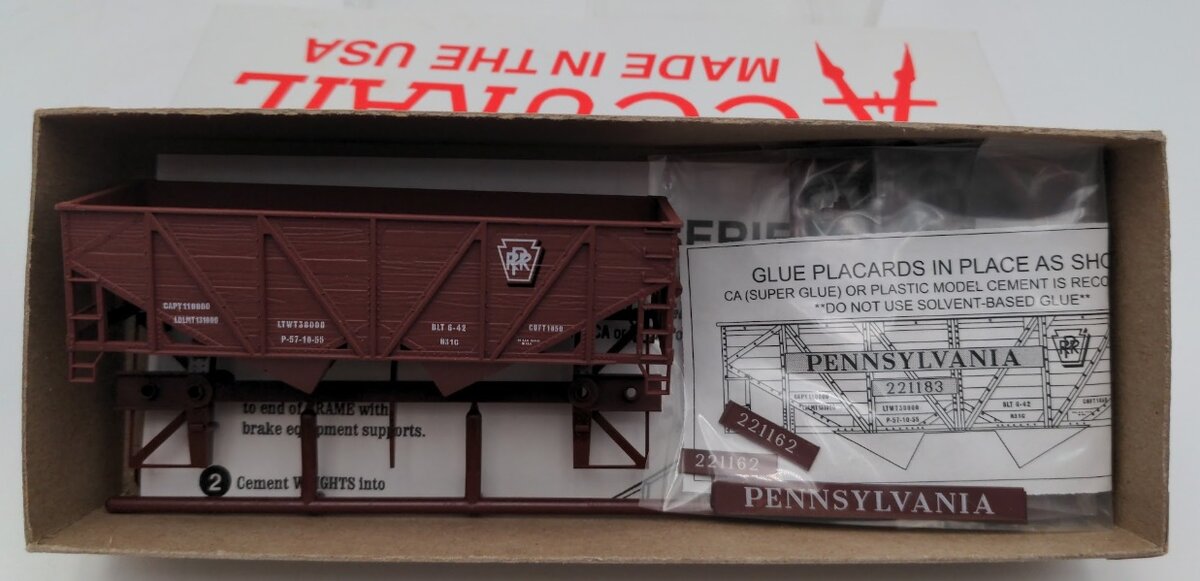 Accurail 221162 HO Scale Pennsylvania 55-Ton Woos-Side Hopper Kit