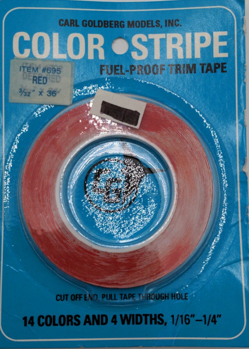 Carl Goldberg Models 695 Red Color Stripe Fuel-Proof Trim Tape