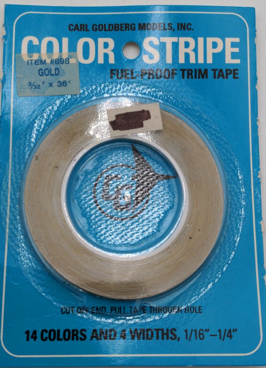 Carl Goldberg Models 698 Gold Color Stripe Fuel-Proof Trim Tape
