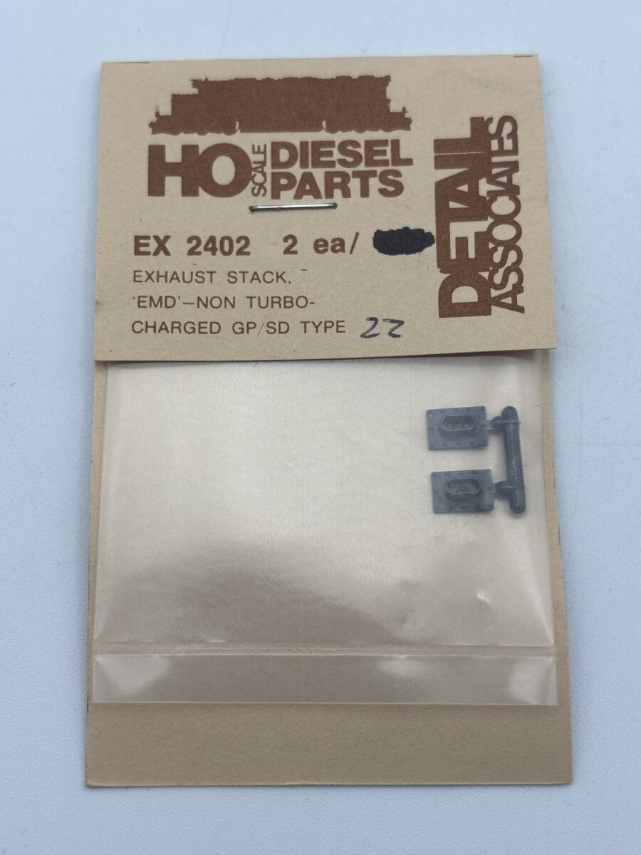 Detail Associates EX2402 HO Exhaust Stack EMD-Non Turbo-Charged GP/SD Type