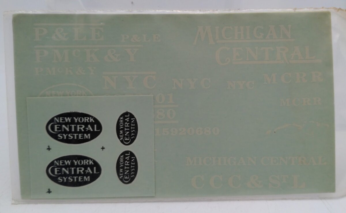 Walthers 71-06 O Gauge White New York Central NYC Caboose Decal