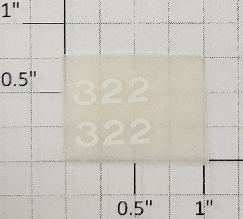 American Flyer TRS322W White Lettering Dry Transfer Decal #322 (Set of 2)
