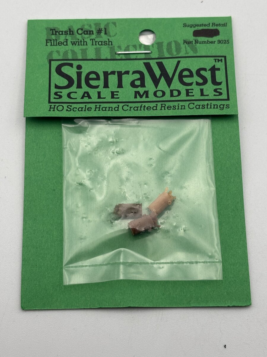 Sierra West 9025 HO Trash Can #1 Filled With Trash Resin Casting