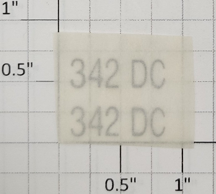 American Flyer TRS342DCS Silver Lettering Dry Transfer Decal #342 DC (Set of 2)