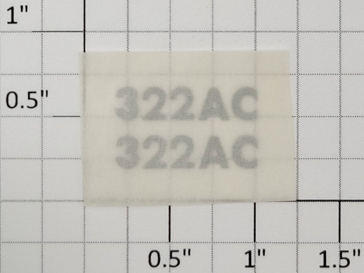 American Flyer TRS322ACS Silver Lettering Dry Transfer Decal #322 AC (Set of 2)