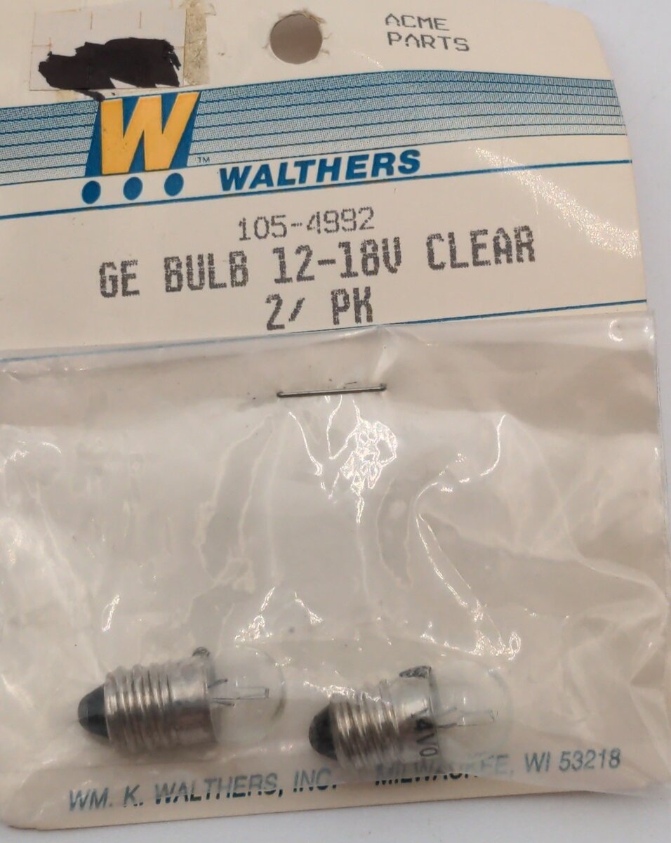 Walthers 105-4992 GE Bulb 12-18V Clear 2/PK