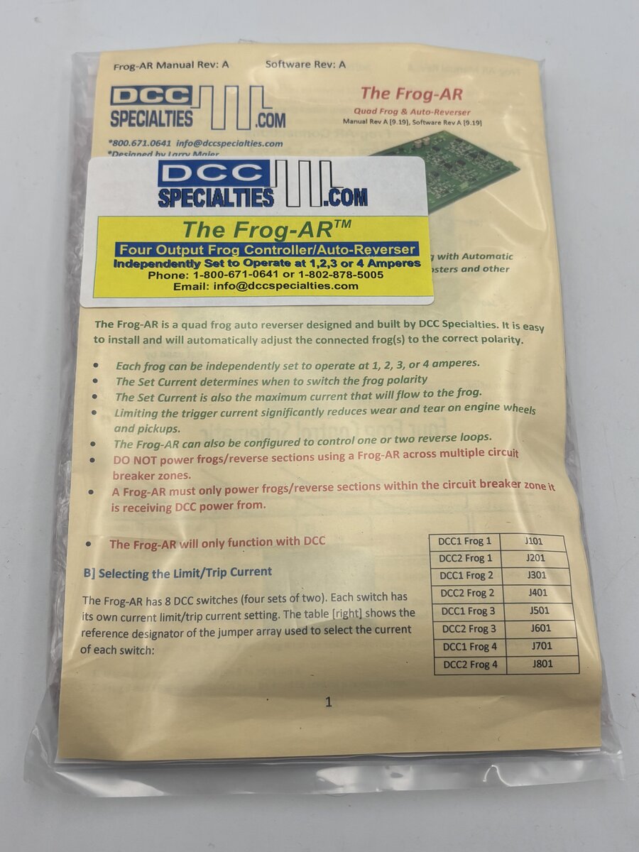 DCC Specialties The Frog-AR Quad Frog And Auto Reverse
