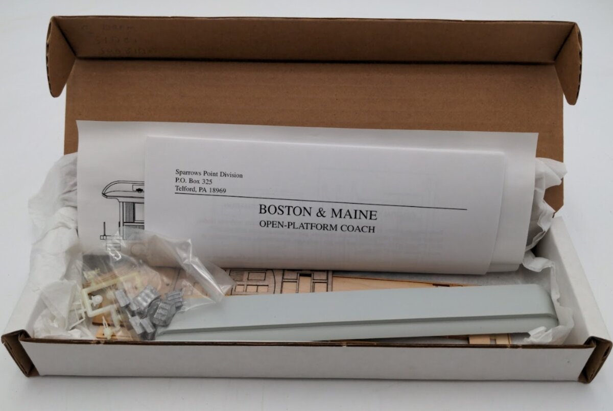 Sparrows Point SP-38 HO Scale Boston & Maine Open Platform Coach Kit