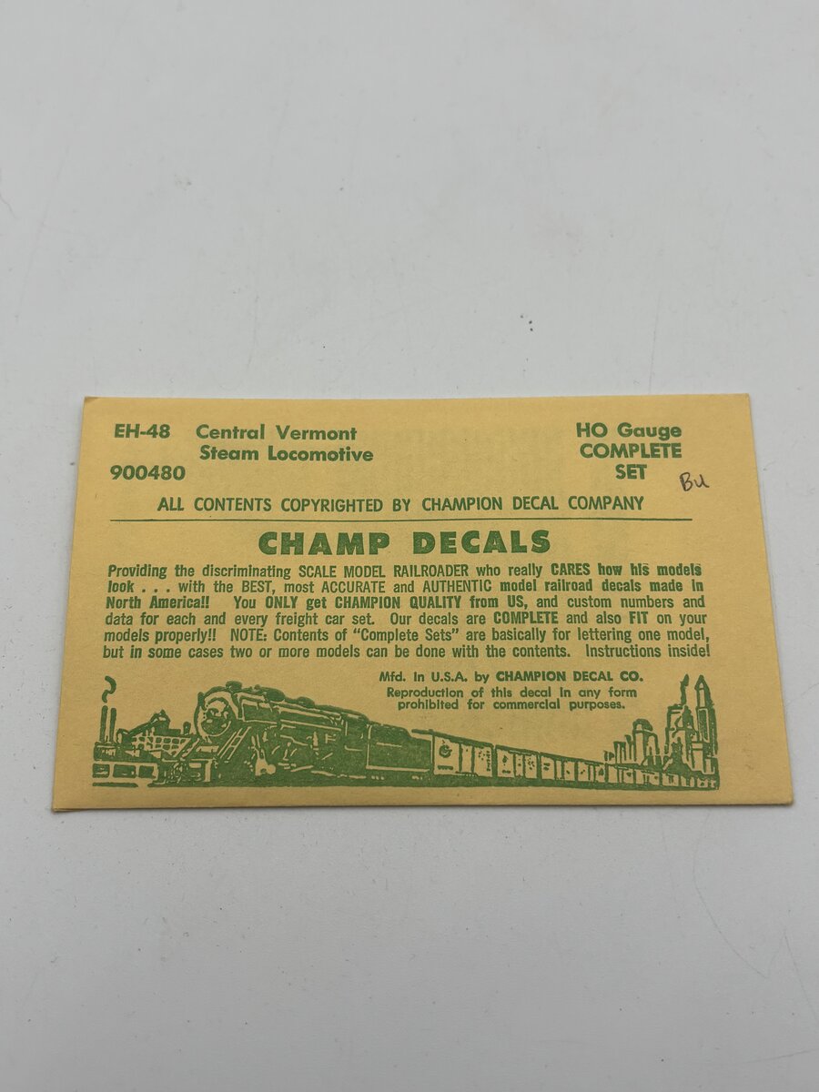 Champ Decals EH-48 HO Central Vermont Steam Locomotive Decal