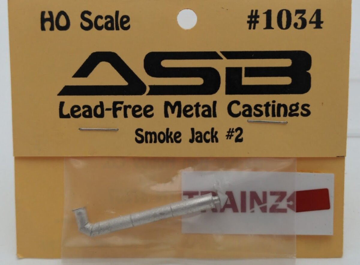 ASB Hobby Co. 1034 HO Scale Smoke Jack # 2 Unpainted Lead Free Metal Castings