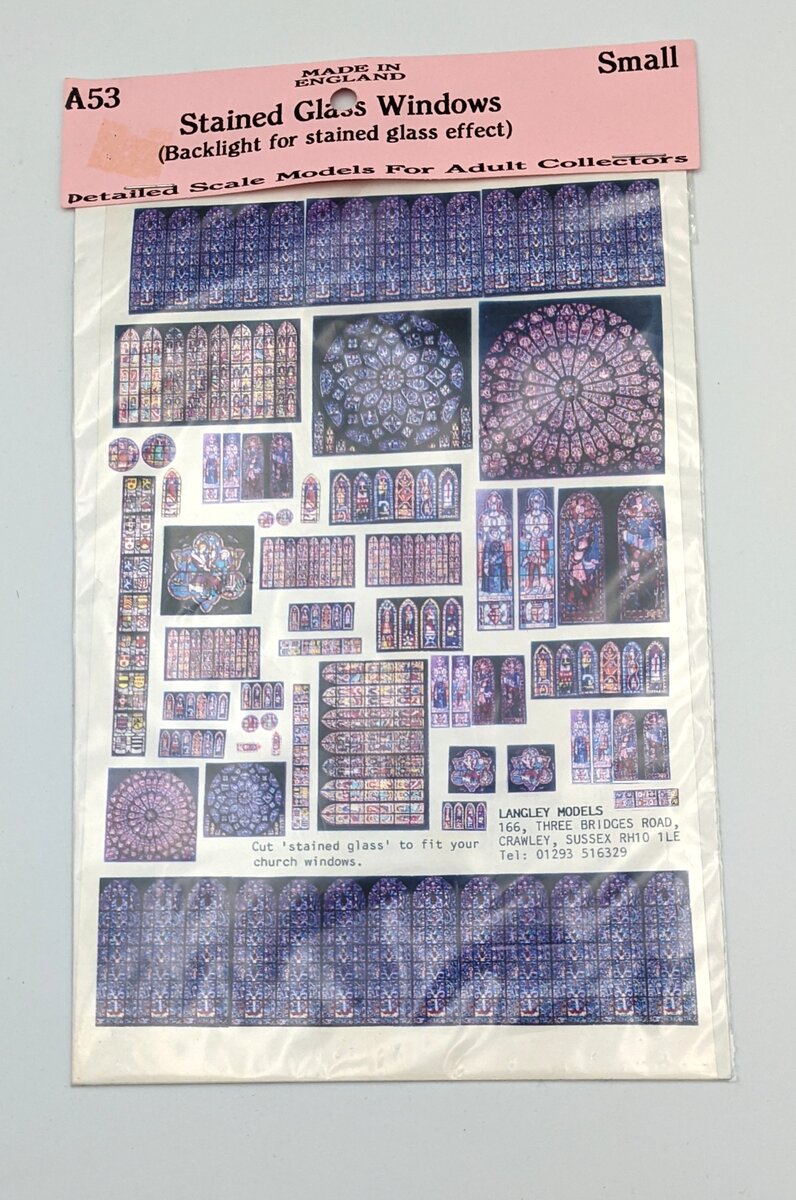 Langley Miniature Models A53 N Scale Small Stained Glass Windows