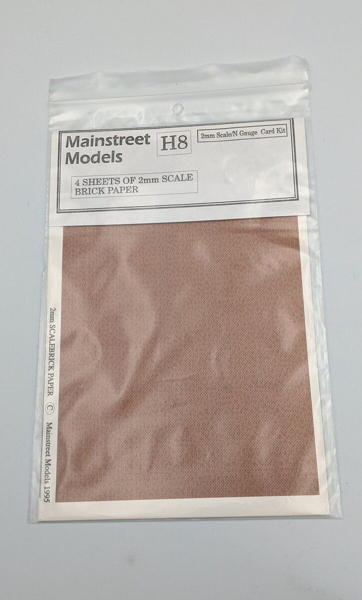 Mainstreet Models H8 N Gauge/2mm Scale Brick Paper (4 Sheets)