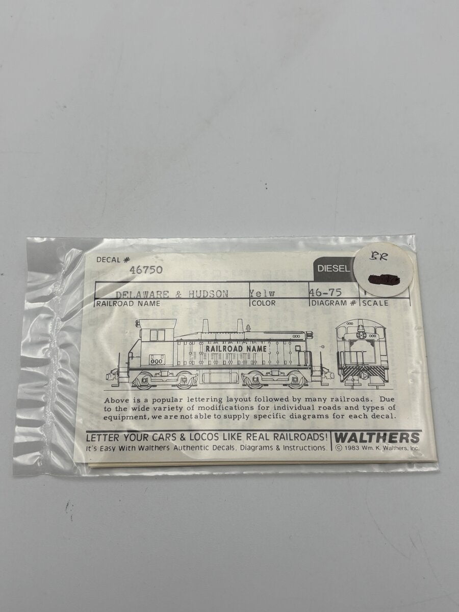 Walthers 46750 HO Delaware & Hudson Yellow Diesel Decal