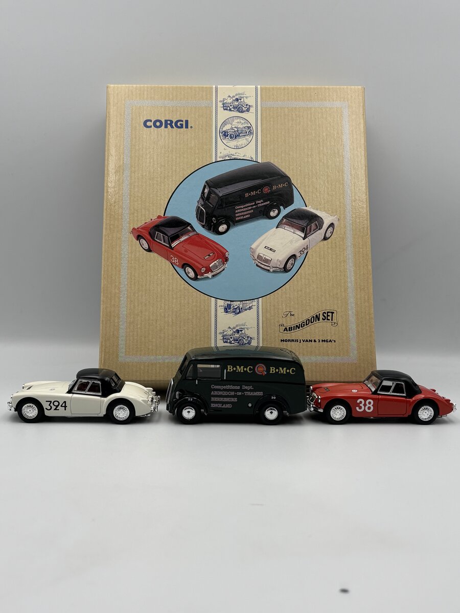 Corgi 97695 1:43 Morris J Van & 2 MGA's Diecast Cars (Box of 3)